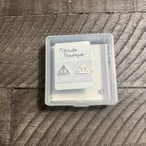 Wizarding World of Harry Potter Deathly Hallows Minimalist Silver Earrings